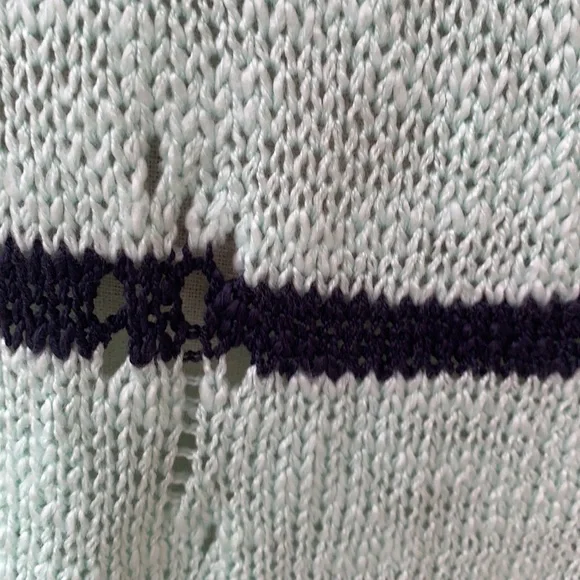 Miracle Mint Green Distressed Wide Neck Knit Stripe Top - Picture 9 of 11